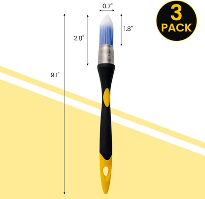 0.7 Inch Trim Paint Brush, 3 Pack