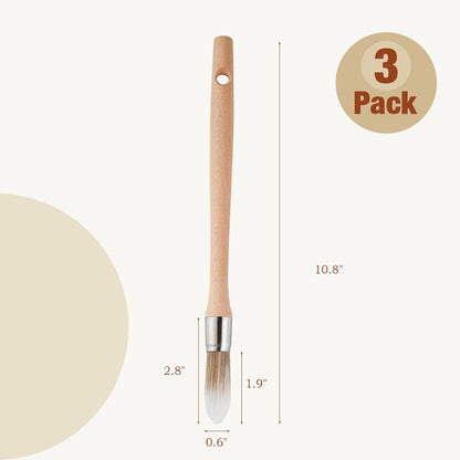 0.6 Inch Trim Paint Brush, 3 Pack