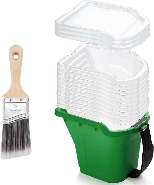 Paint Bucket Hand Held with 2" Paint Brush for Walls, 15 Pack