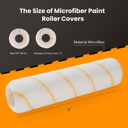 10‑Piece Paint Roller Kit with 3 FT Extension Pole, 9" Rollers