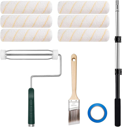 10‑Piece Paint Roller Kit with 3 FT Extension Pole, 9" Rollers