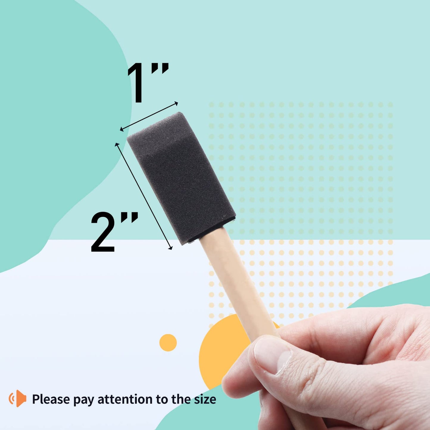 1 Inch Sponge Foam Paint Brushes, 27 Pack