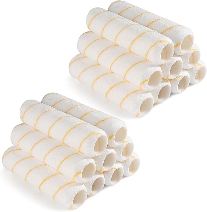 9 Inch 3/8" Nap Microfiber Paint Roller Covers-5/12/18 Pack
