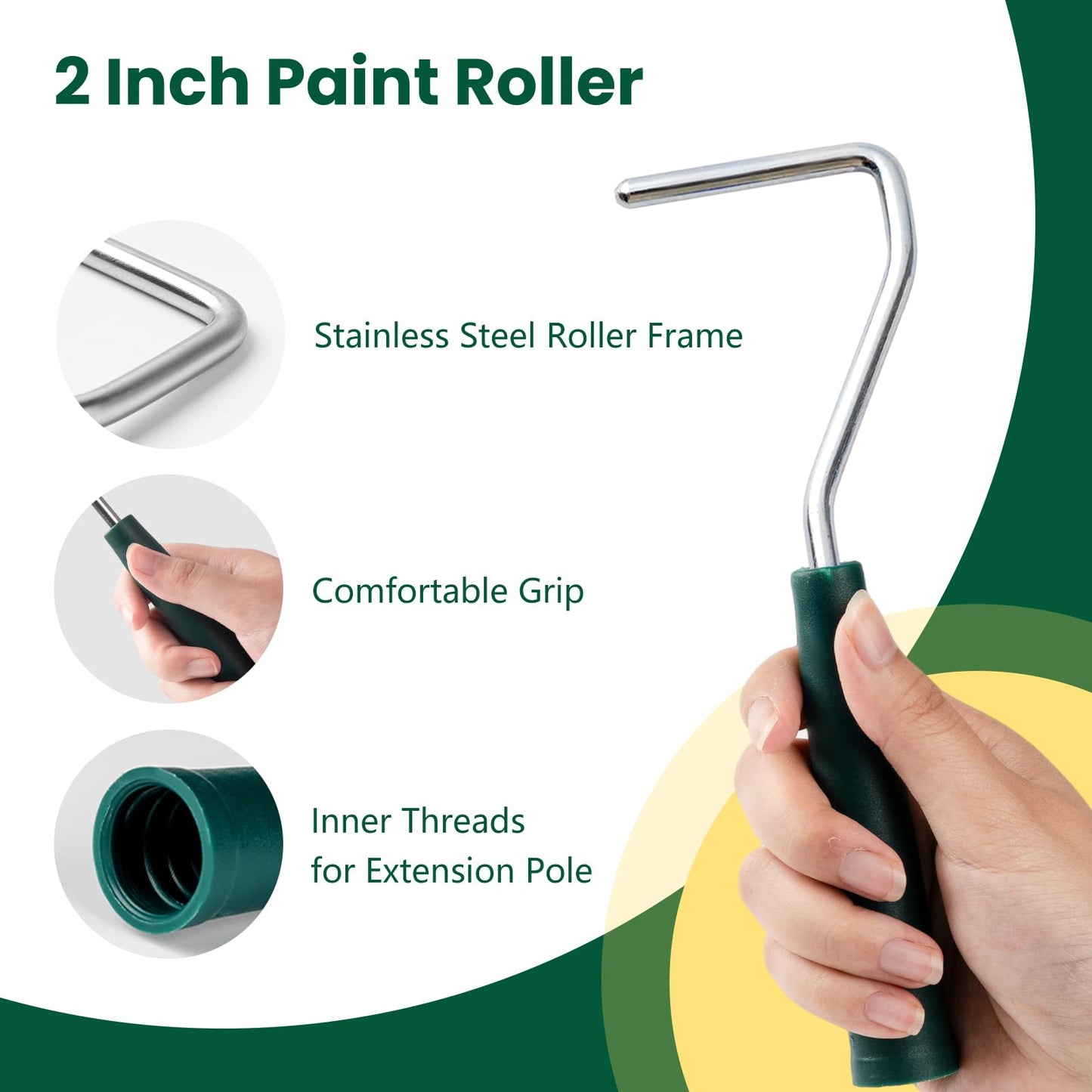 2 Inch Mini Microfiber & FoamPaint Roller Kit-12 Pack