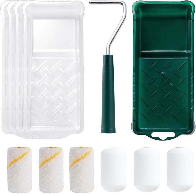 2 Inch Mini Microfiber & FoamPaint Roller Kit-12 Pack
