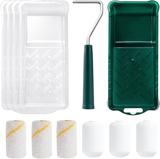 2 Inch Mini Microfiber & FoamPaint Roller Kit-12 Pack
