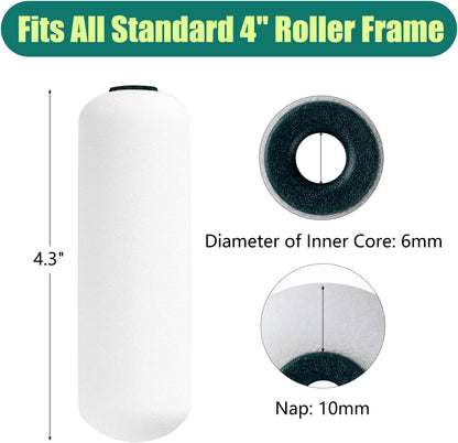 4 Inch Foam Paint Roller Covers-10/20 Pack
