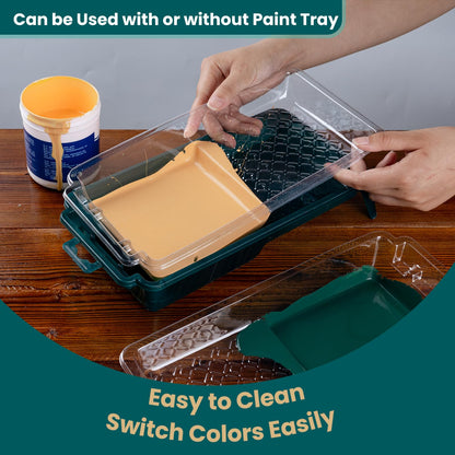 4 Inch Microfiber/Foam Paint Roller Kit with Paint Tray-14 pack