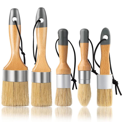 Chalk Paint Brush, 2 Pack Wax Brushes and Chalk Paint for Furniture DIY Art Crafts