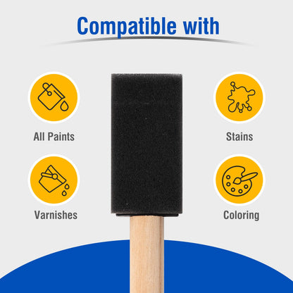 1 Inch Sponge Foam Paint Brushes, 27 Pack