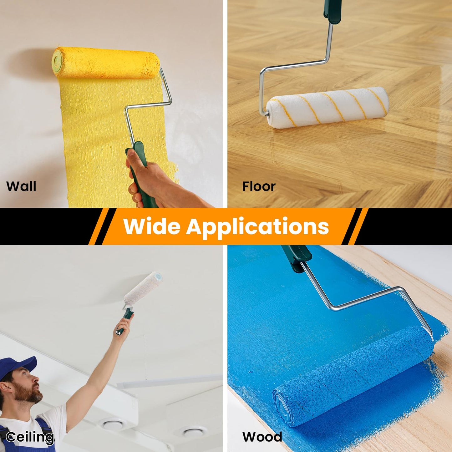 9 Inch 3/8" Nap Microfiber Paint Roller Covers-5/12/18 Pack