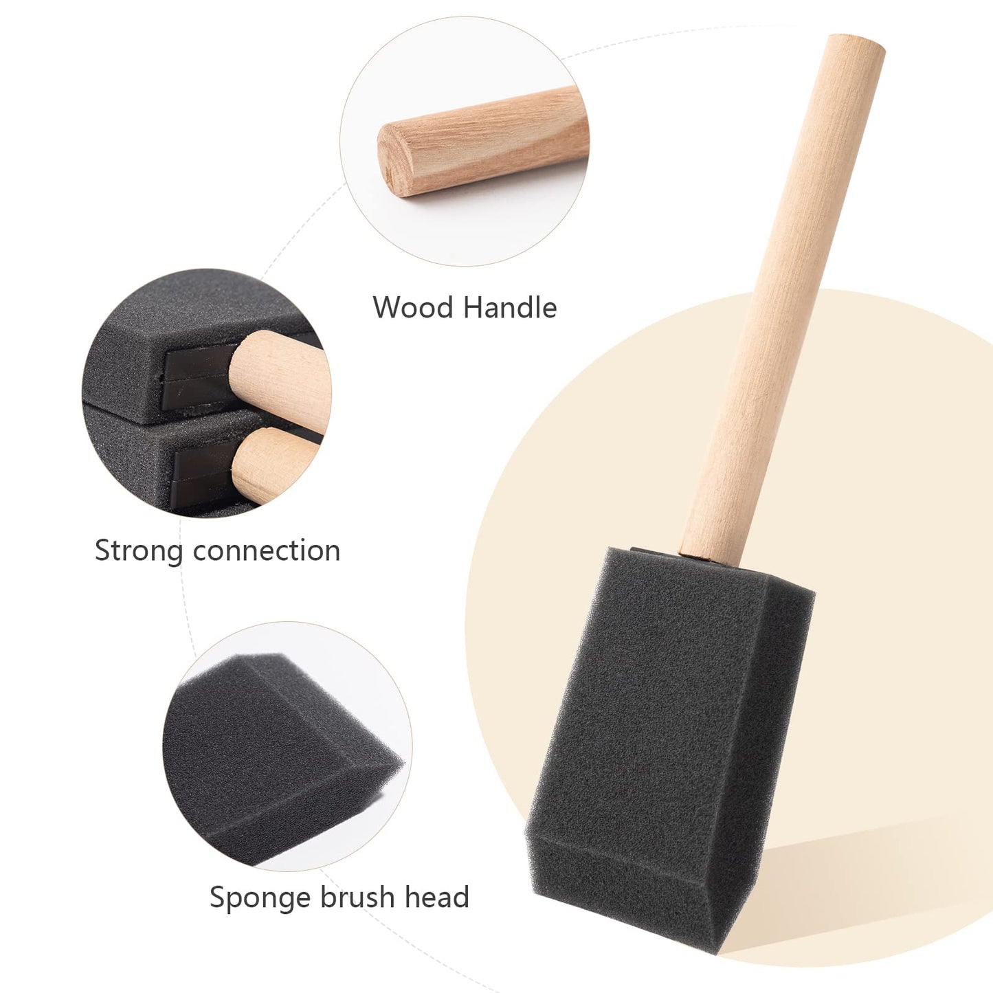 2 Inch Foam Paint Brushes, 48 Pack