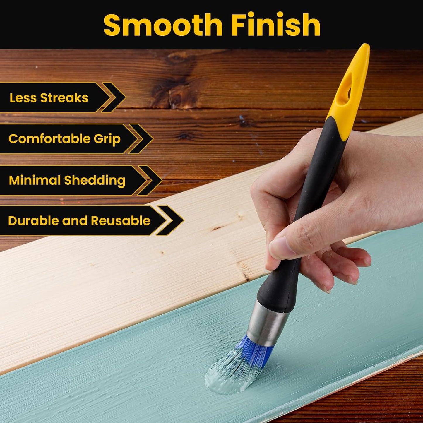 0.7 Inch Trim Paint Brush, 3 Pack
