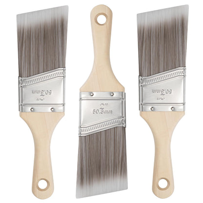 2 Inch, Angled Brushes with Short Handle, 3 Pack