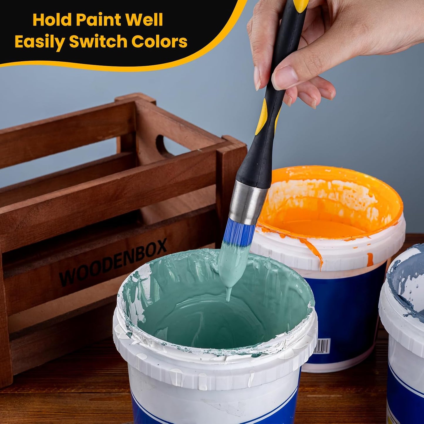 0.7 Inch Trim Paint Brush, 3 Pack