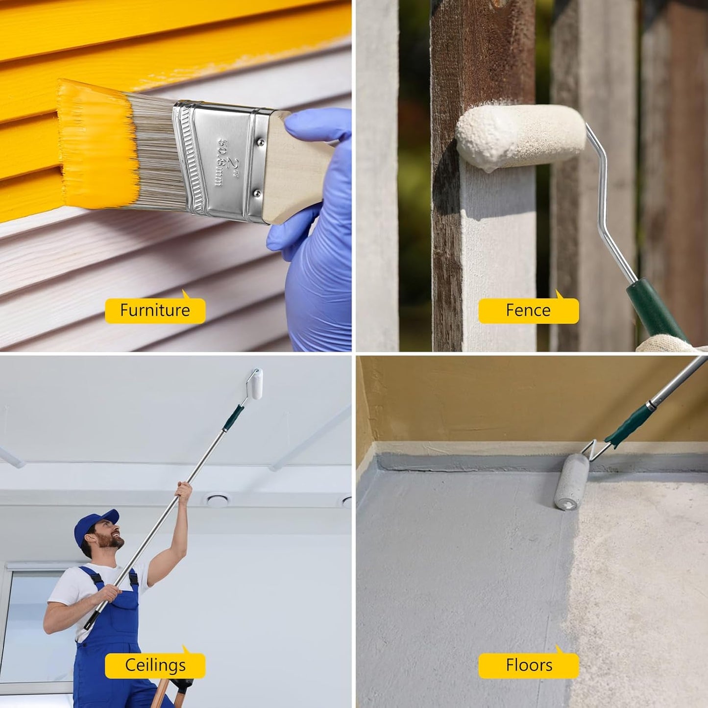9 Inch Microfiber Paint Roller Kit with 3 FT Extension Pole