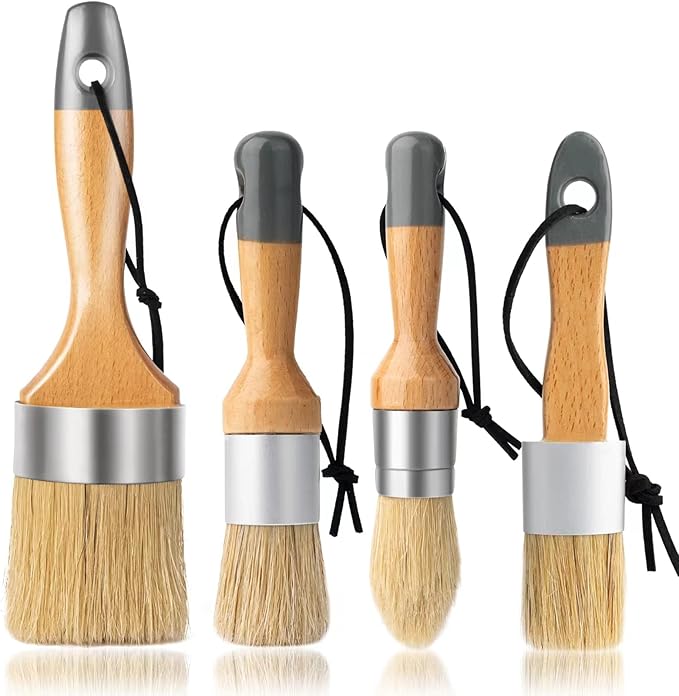 Chalk Paint Brush, 2 Pack Wax Brushes and Chalk Paint for Furniture DIY Art Crafts