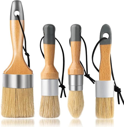 Chalk Paint Brush, 2 Pack Wax Brushes and Chalk Paint for Furniture DIY Art Crafts