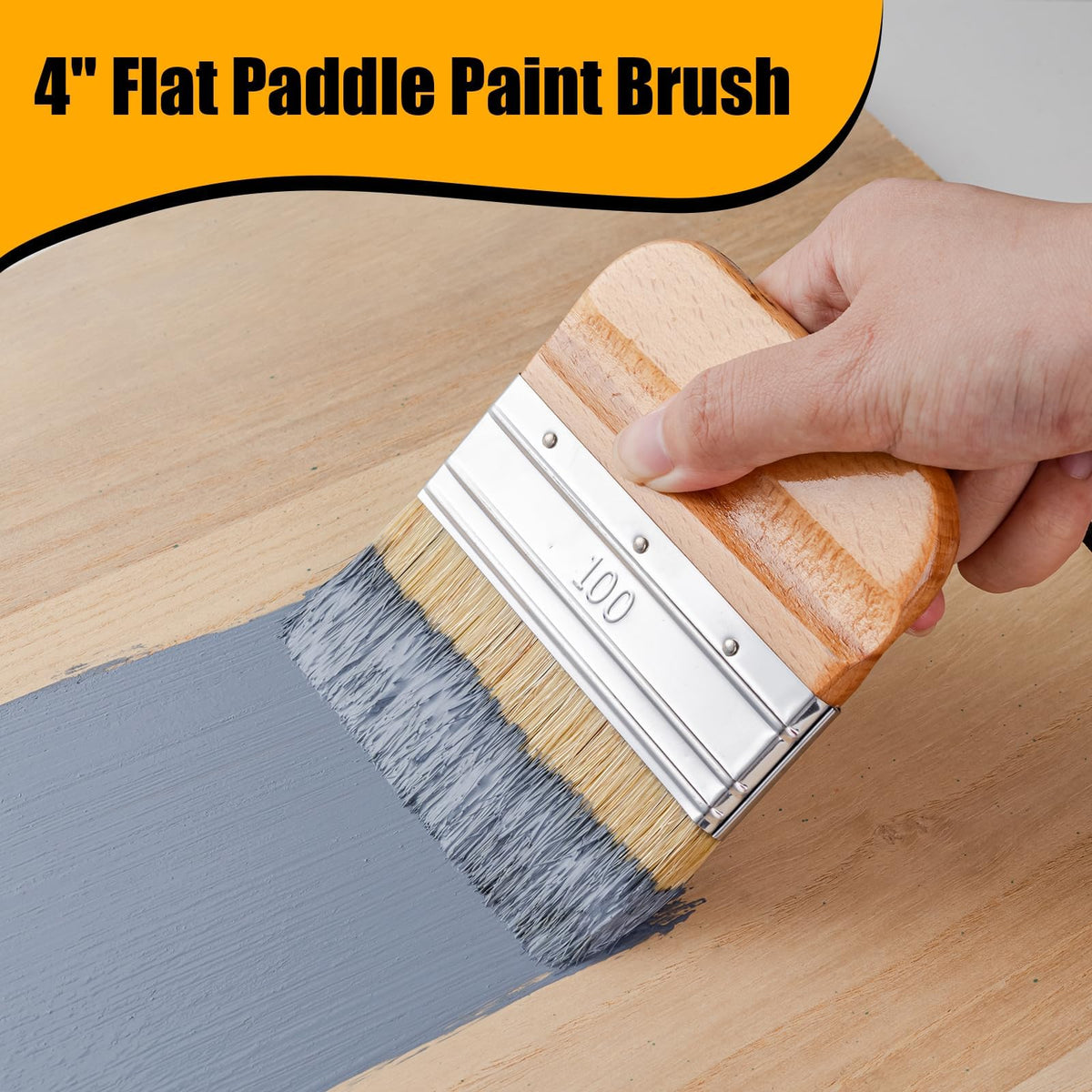 5 Pack Natural Bristle Chalk Paint Wax Brush Set